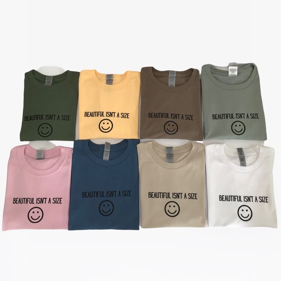 BEAUTIFUL ISN’T A SIZE Unisex Adult 100% Cotton Crewneck T-Shirts - Various - Picture 12 of 17